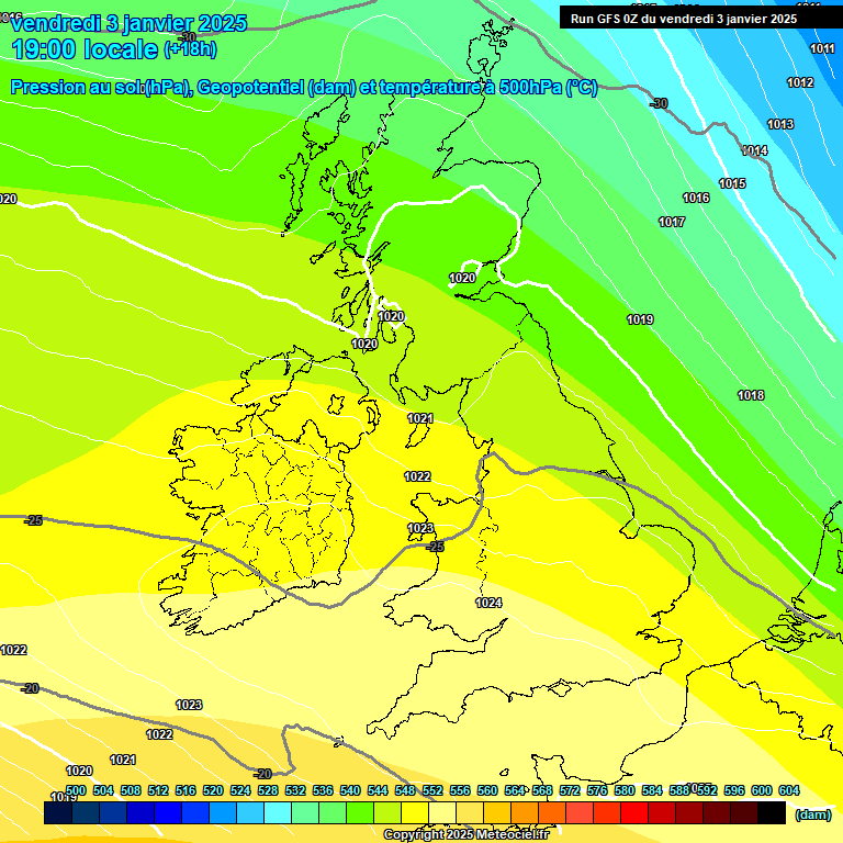 Modele GFS - Carte prvisions 