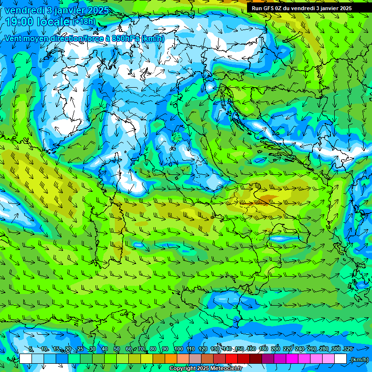 Modele GFS - Carte prvisions 