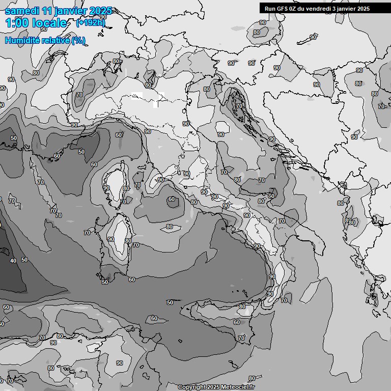 Modele GFS - Carte prvisions 