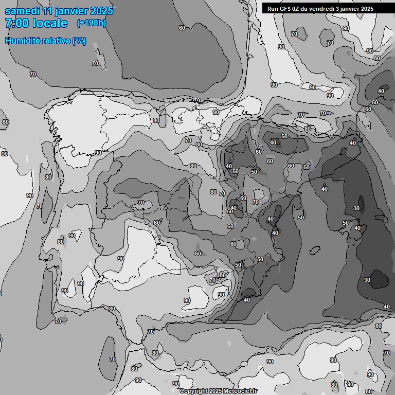 Modele GFS - Carte prvisions 