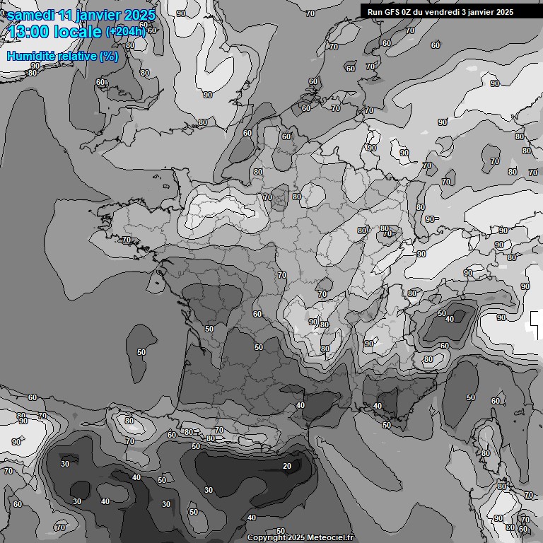 Modele GFS - Carte prvisions 