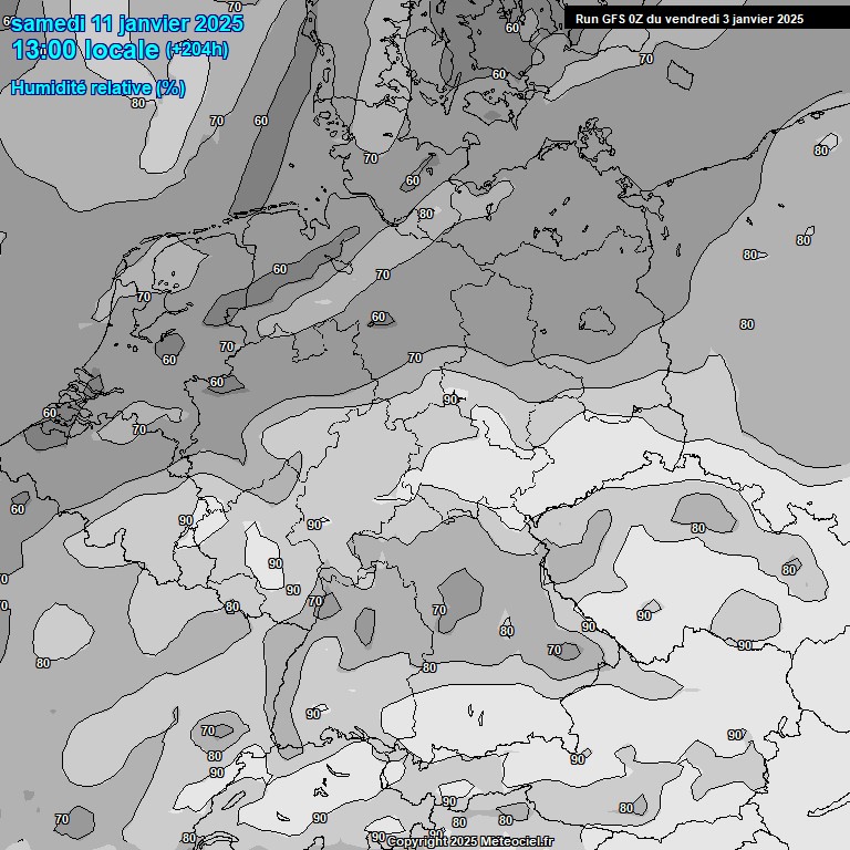 Modele GFS - Carte prvisions 