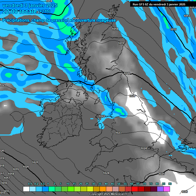 Modele GFS - Carte prvisions 