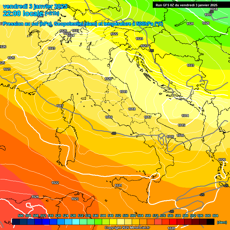 Modele GFS - Carte prvisions 