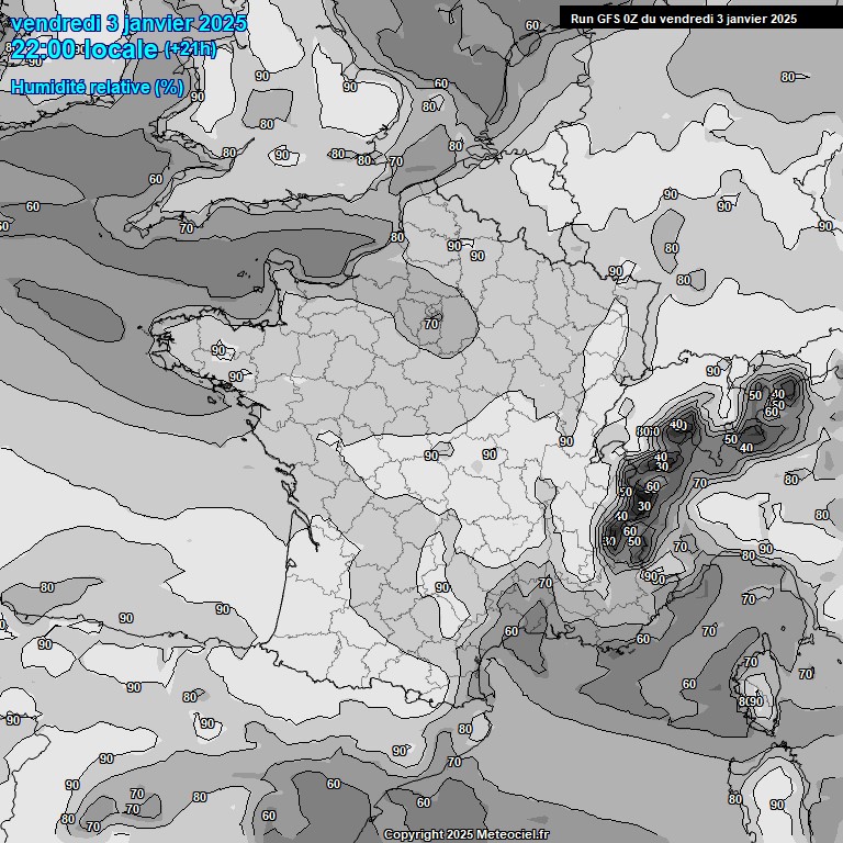 Modele GFS - Carte prvisions 