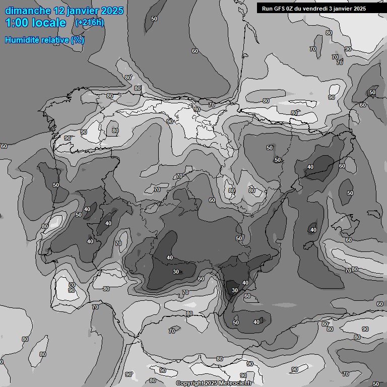 Modele GFS - Carte prvisions 