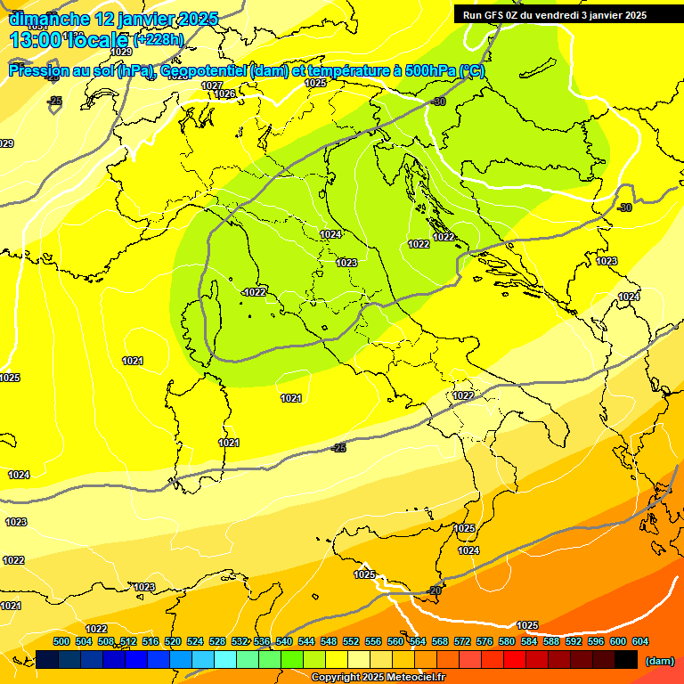 Modele GFS - Carte prvisions 