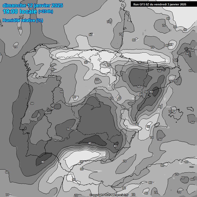 Modele GFS - Carte prvisions 