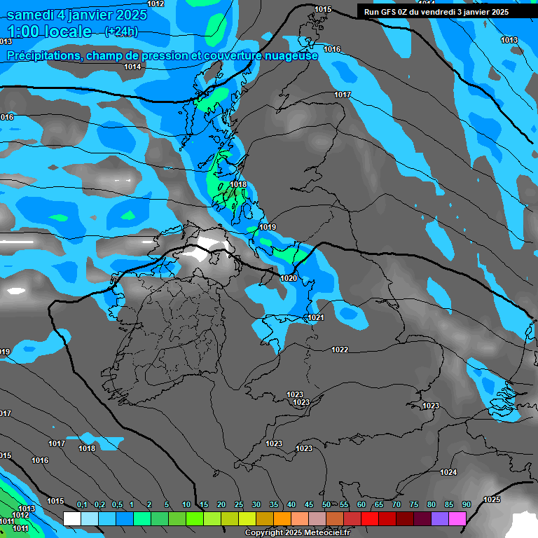 Modele GFS - Carte prvisions 