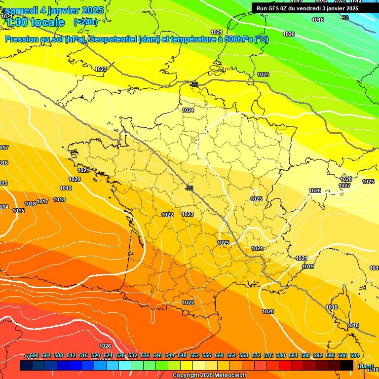 Modele GFS - Carte prvisions 