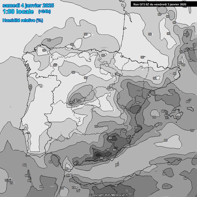 Modele GFS - Carte prvisions 