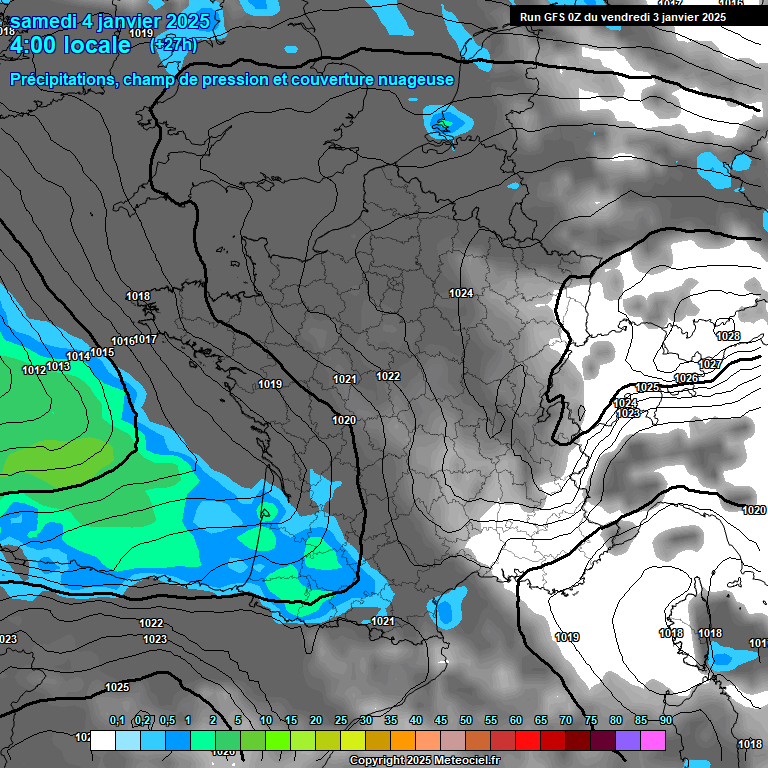 Modele GFS - Carte prvisions 