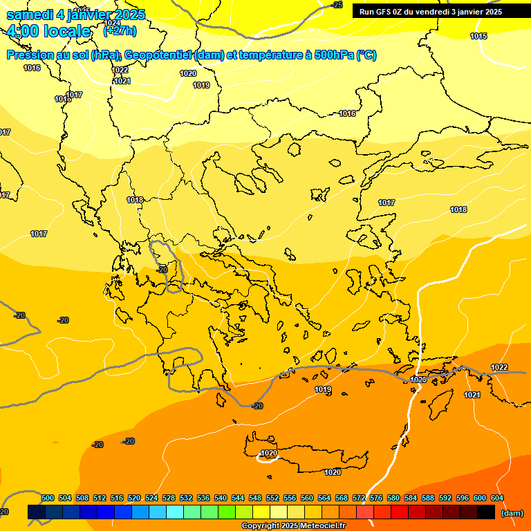 Modele GFS - Carte prvisions 