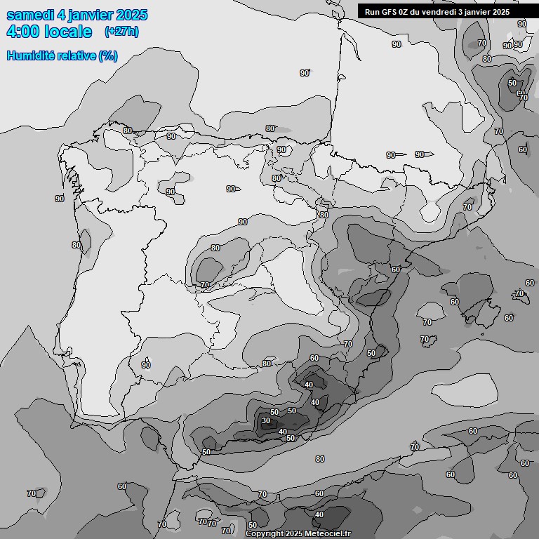 Modele GFS - Carte prvisions 