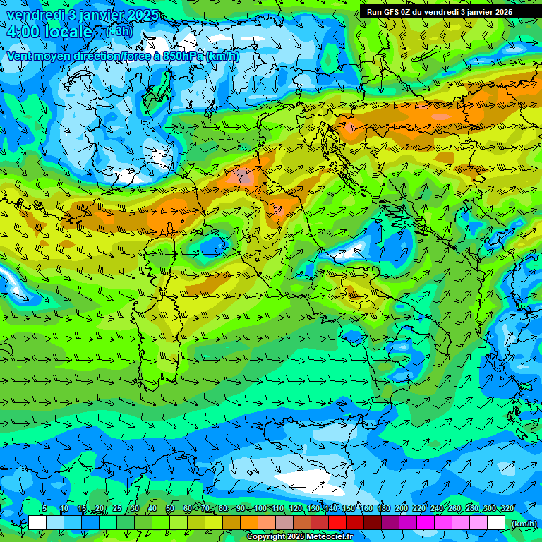 Modele GFS - Carte prvisions 