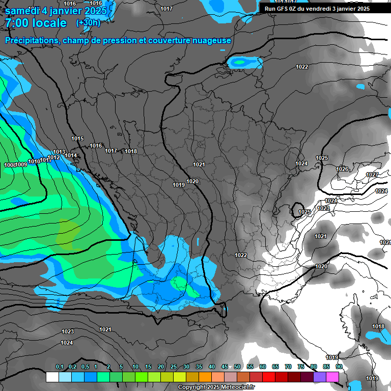 Modele GFS - Carte prvisions 