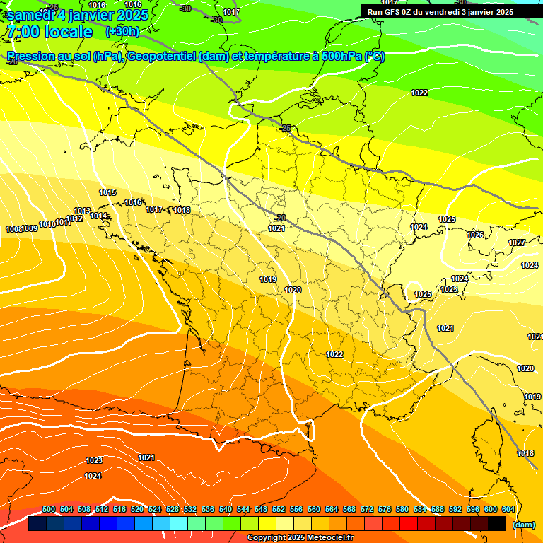 Modele GFS - Carte prvisions 