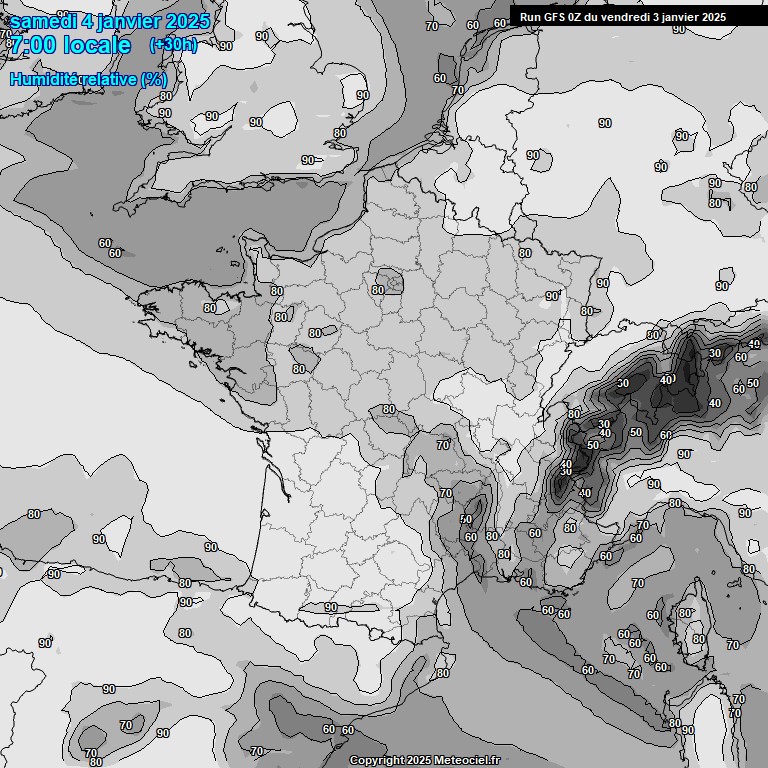 Modele GFS - Carte prvisions 