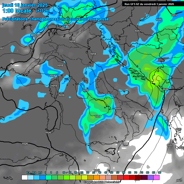 Modele GFS - Carte prvisions 