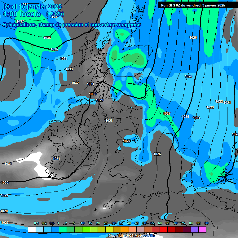 Modele GFS - Carte prvisions 