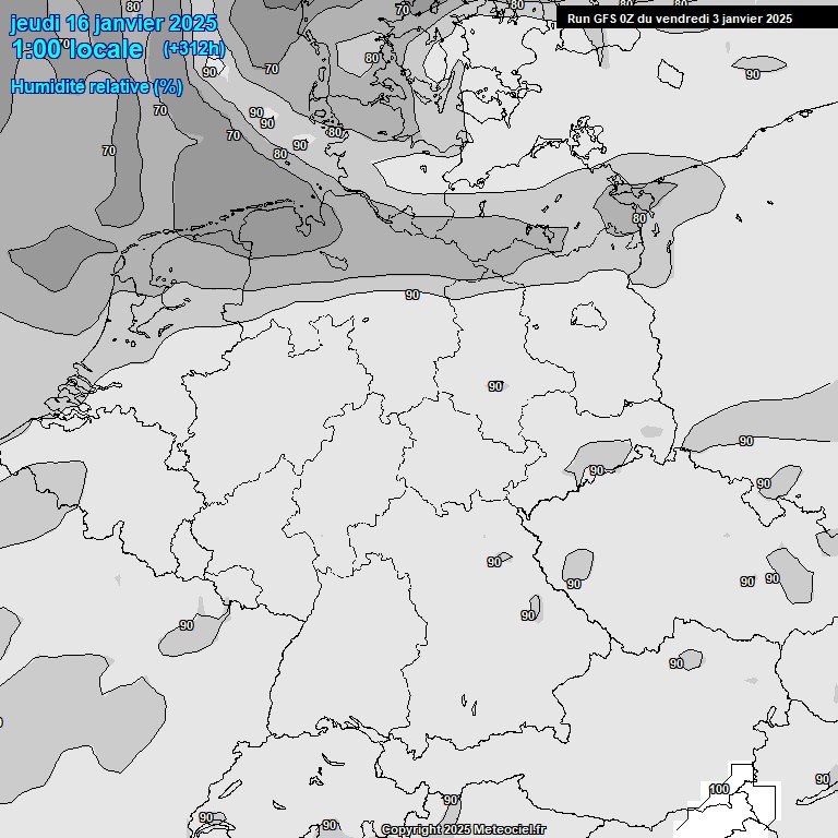 Modele GFS - Carte prvisions 