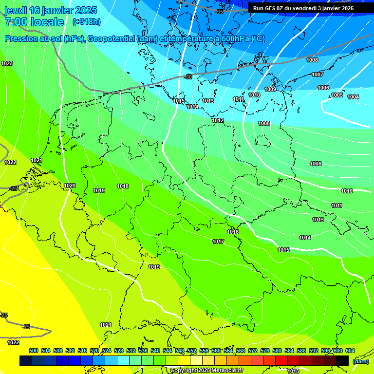 Modele GFS - Carte prvisions 