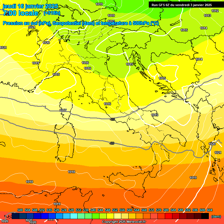 Modele GFS - Carte prvisions 