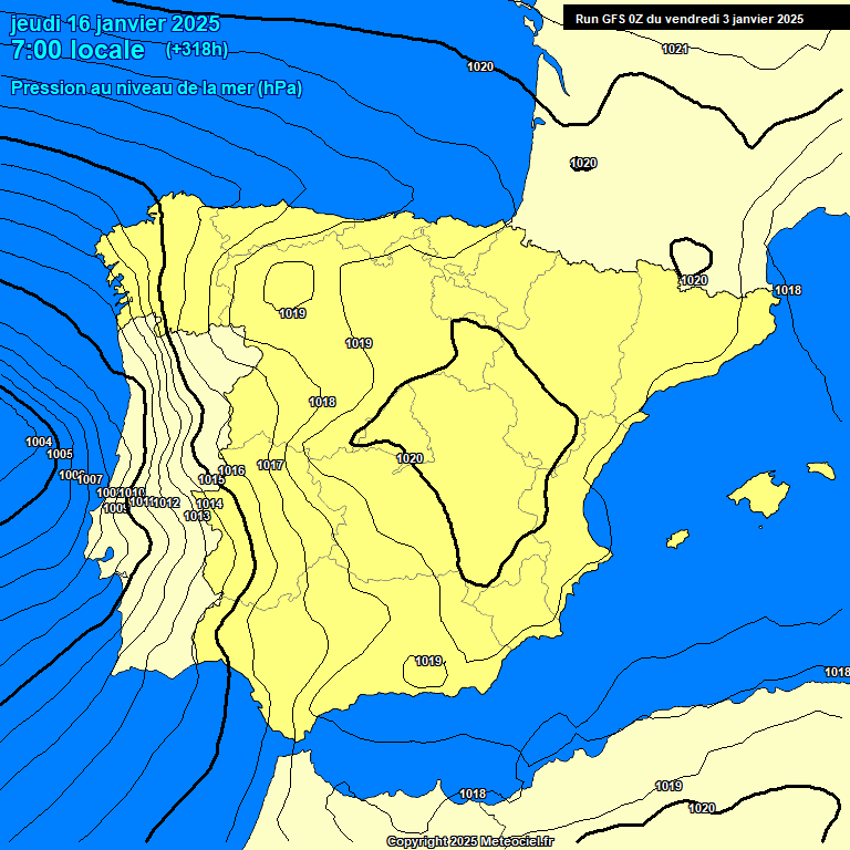 Modele GFS - Carte prvisions 