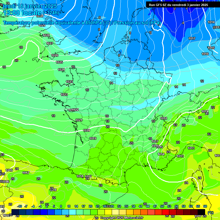 Modele GFS - Carte prvisions 