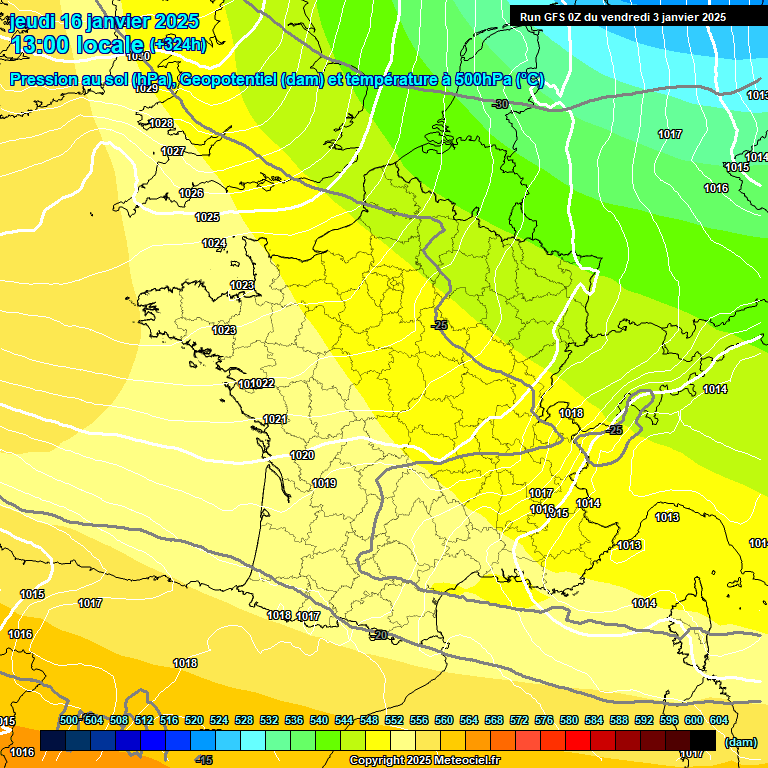 Modele GFS - Carte prvisions 