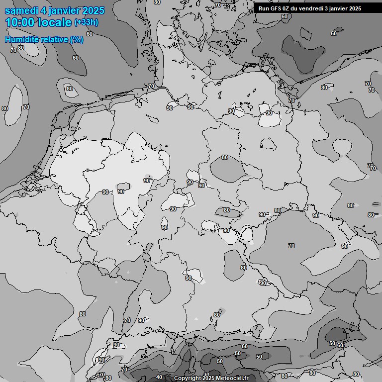 Modele GFS - Carte prvisions 