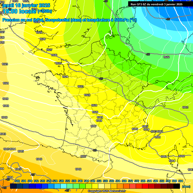 Modele GFS - Carte prvisions 