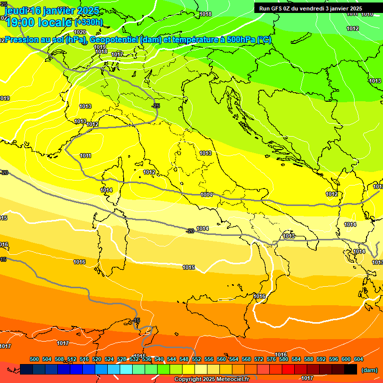 Modele GFS - Carte prvisions 