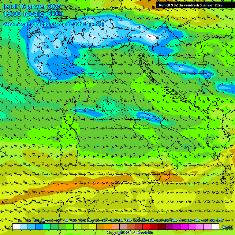 Modele GFS - Carte prvisions 