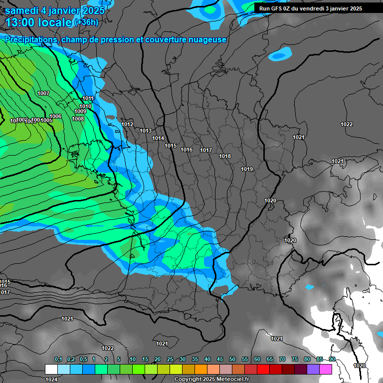 Modele GFS - Carte prvisions 