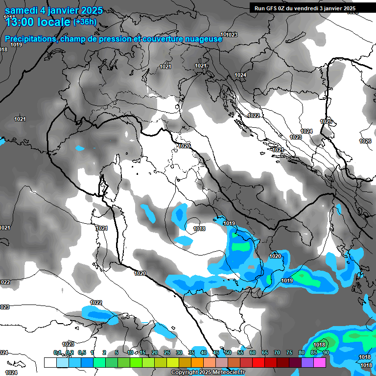 Modele GFS - Carte prvisions 