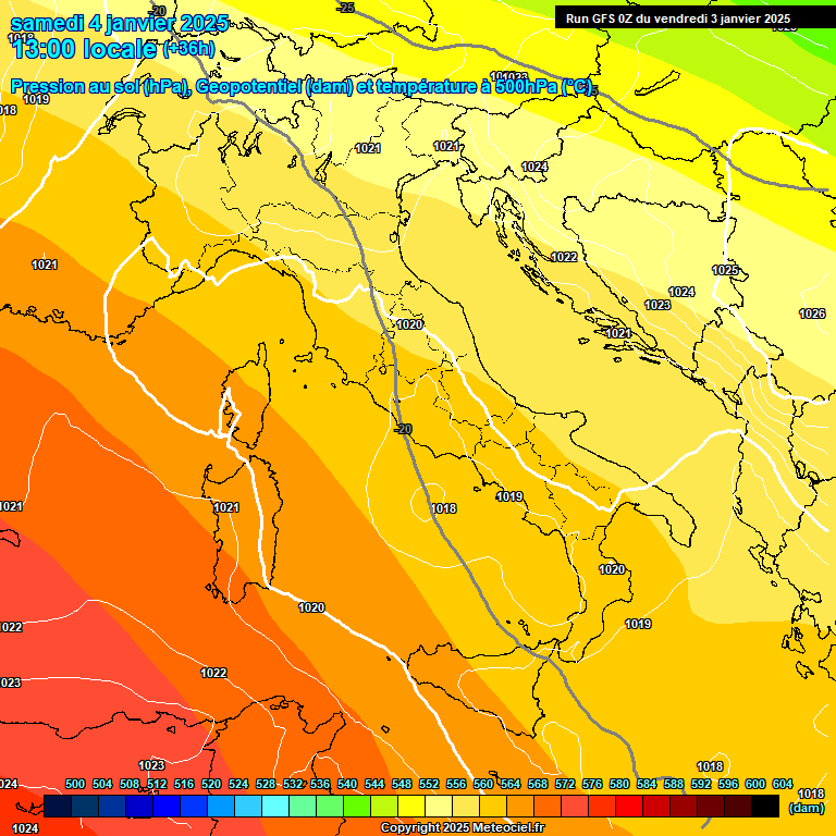 Modele GFS - Carte prvisions 