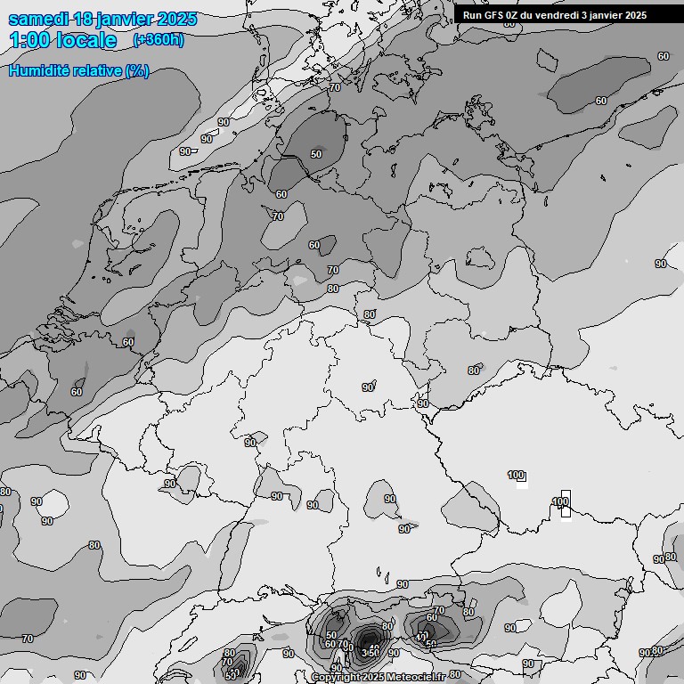 Modele GFS - Carte prvisions 