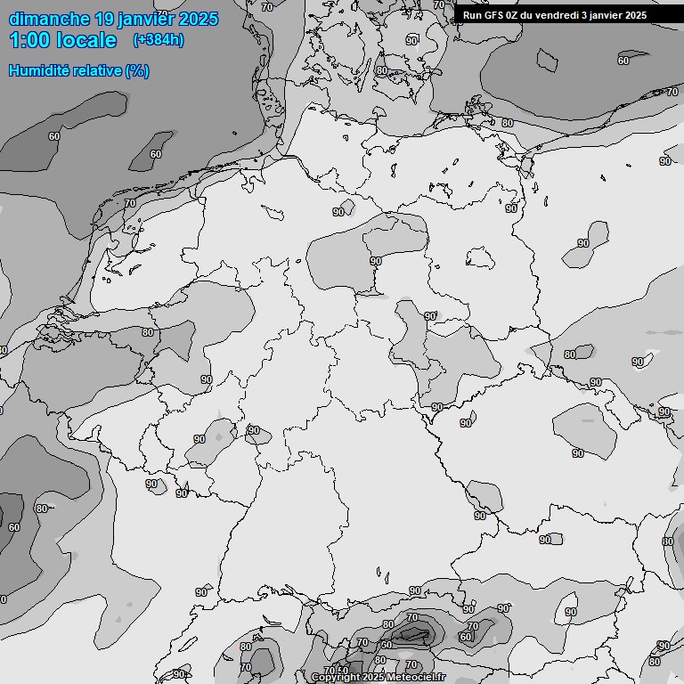 Modele GFS - Carte prvisions 