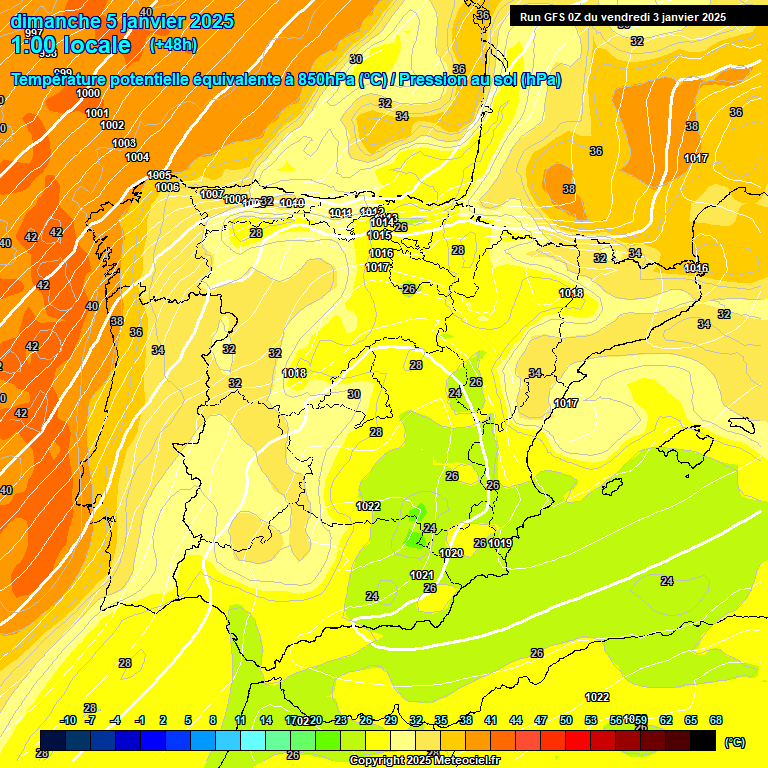 Modele GFS - Carte prvisions 