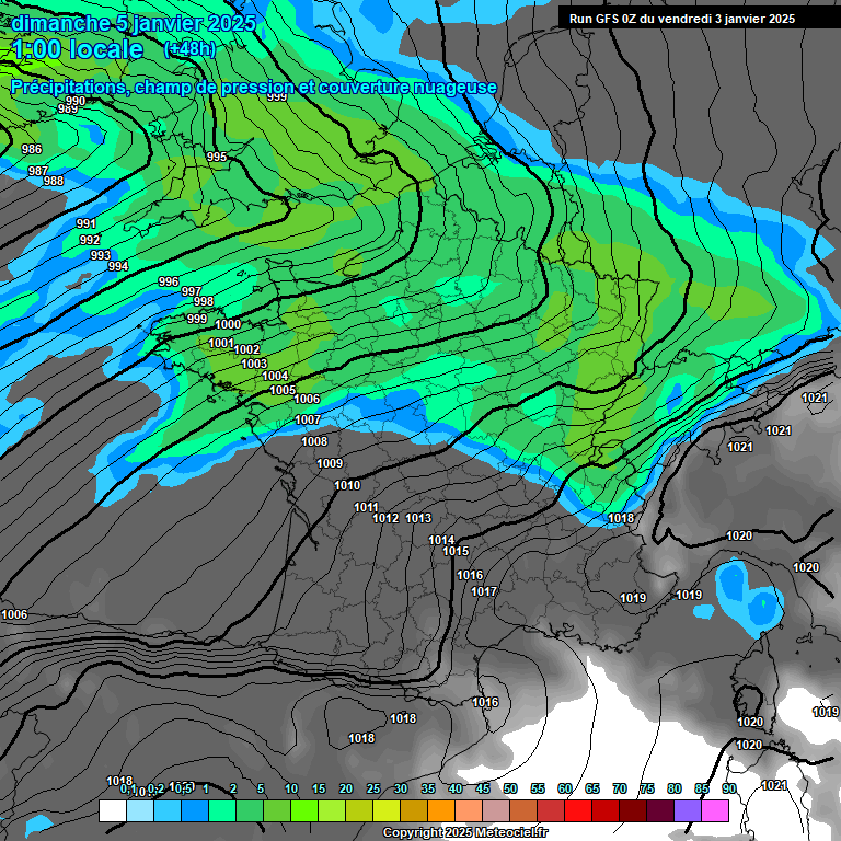 Modele GFS - Carte prvisions 