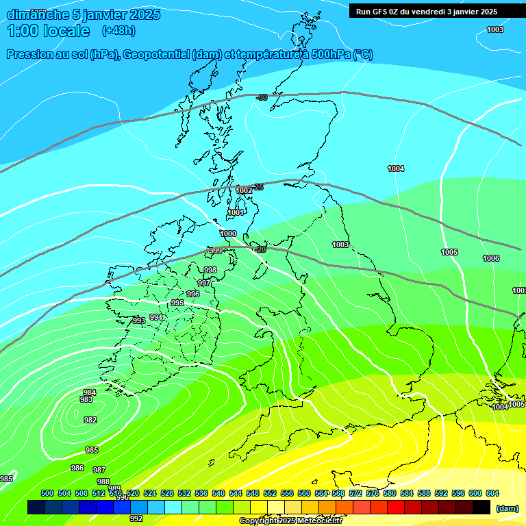 Modele GFS - Carte prvisions 