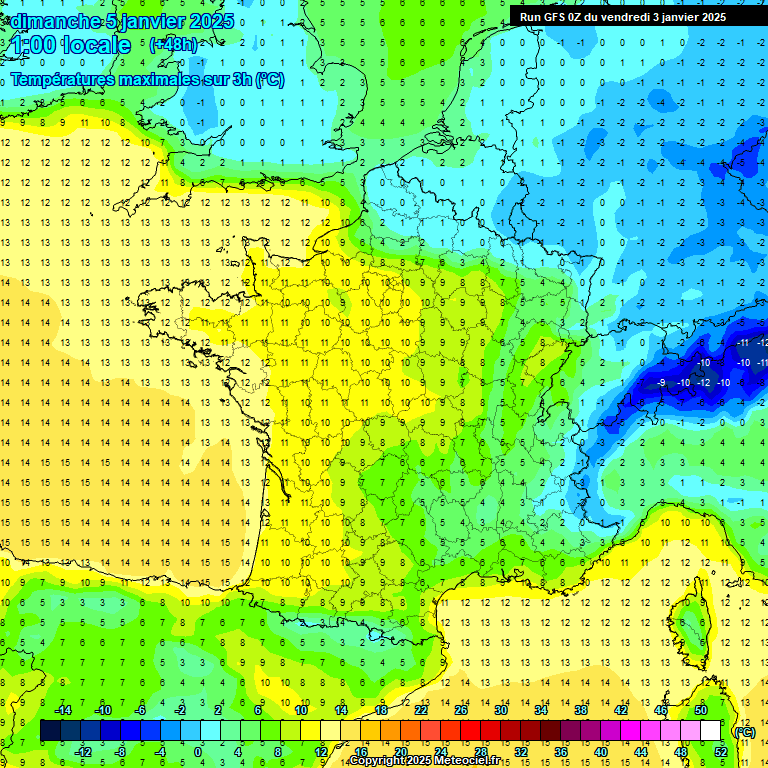 Modele GFS - Carte prvisions 