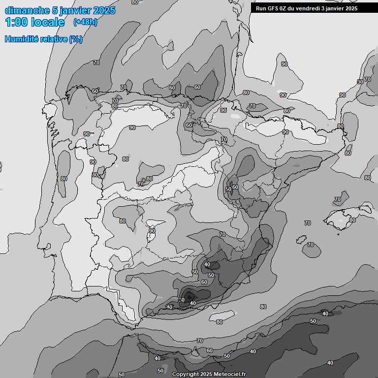 Modele GFS - Carte prvisions 