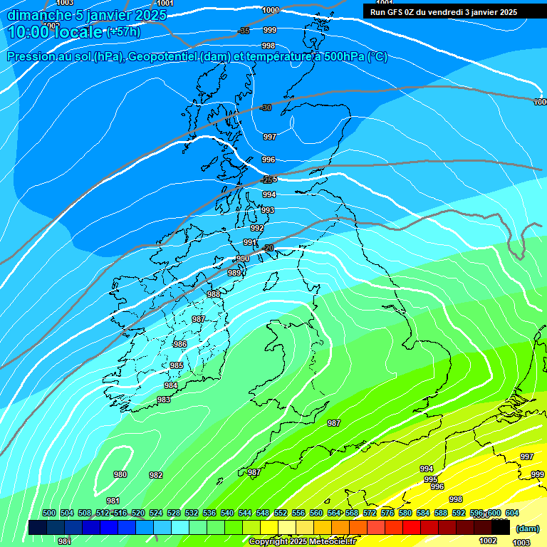 Modele GFS - Carte prvisions 