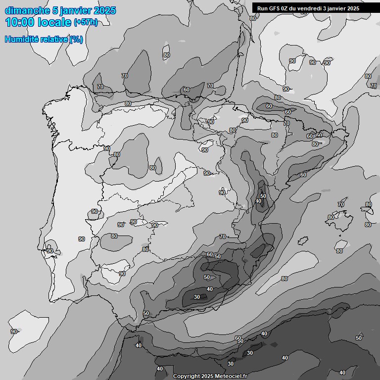 Modele GFS - Carte prvisions 