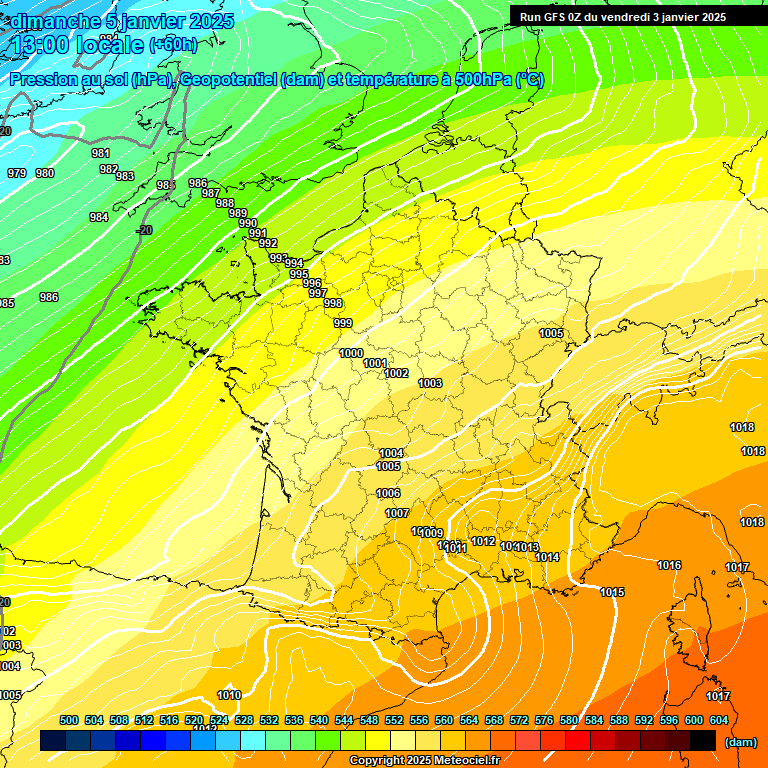 Modele GFS - Carte prvisions 