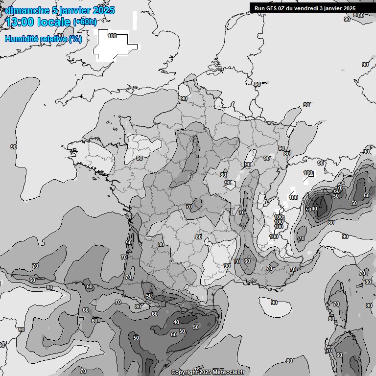 Modele GFS - Carte prvisions 