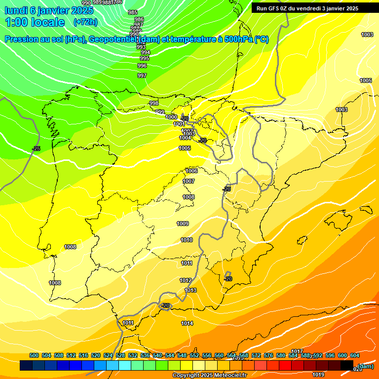 Modele GFS - Carte prvisions 