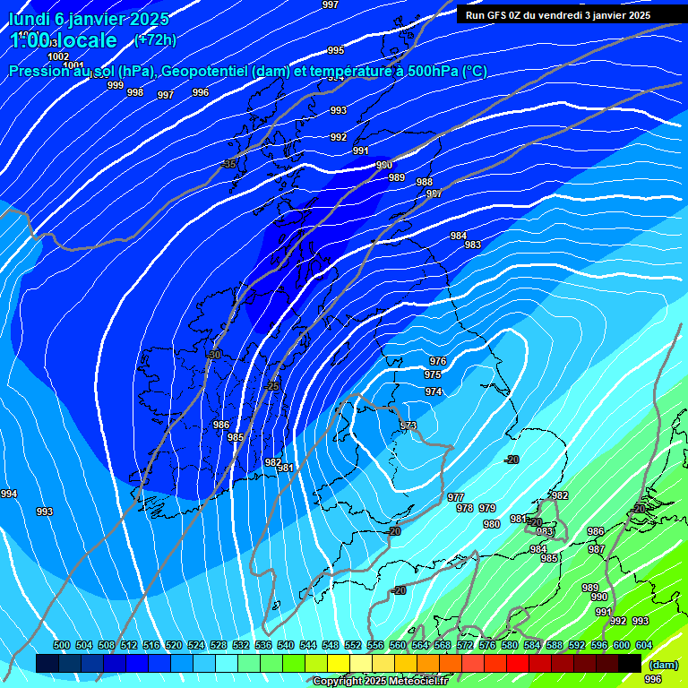 Modele GFS - Carte prvisions 